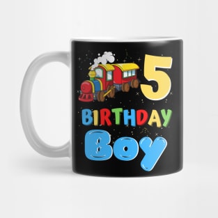 5 Year Old Boy Trains Lover Birthday Gift Mug